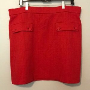 NWT red pocket front mini skirt